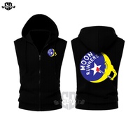 EVRD CLOTHING Vest Jacket Zipper Mon Runner Black Cotton Fleece