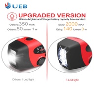 เอฟเอ็มเอเอ็มวิทยุอากาศ NOAA WB ชาร์จ USB ด้วยพลังงานแสงอาทิตย์มือหมุนวิทยุมัลติฟังก์ชัน