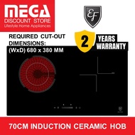 EF HBIV2734A 70CM 2 ZONE INDUCTION + CERAMIC COMBI HOB