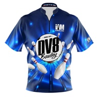 DV8 Bowling Jersey Blue Bowling Jersey Short Sleeve Top 3DPolo Sugi 1511-DV8