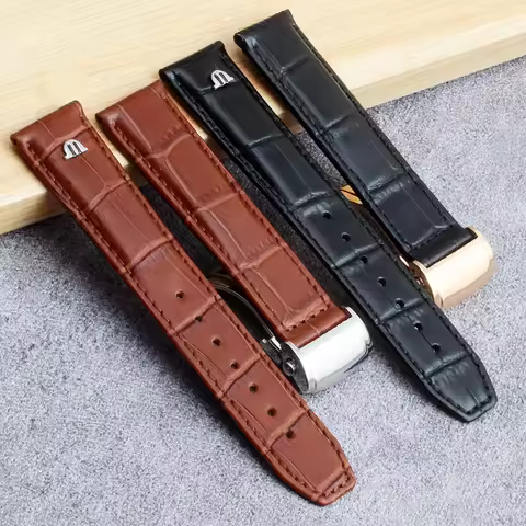 Genuine Leather Watch Strap 20MM 22MM For Maurice Lacroix LES CLASSIQUES MASTERPIECE PONTOS Men Watc