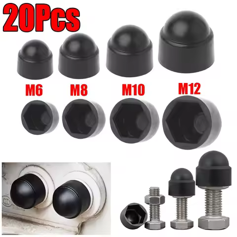 20Pcs Screw Protection Cap Cover Bolt Nuts M6 M8 M10 M12 Exposed Hexagon Plastic Bolt Nut Anti-rust 