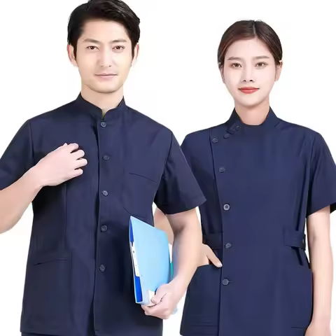 Men's Short Sleeve Scrubs Uniform Set Nurse Medical Pharmacist Dentist Healthcare Male Nursing Workw