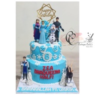 Frozen Cake Tingkat / Kue Ulang Tahun Elsa Frozen / Kue Ultah Frozen