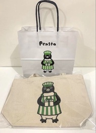 🈹 清貨 特價 ✈️JR 東日本 Pensta x Suica 企鵝 x 西瓜卡 限定 帆布袋 / 手袋 bag  / tote bag
