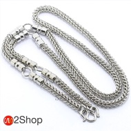 s2shop สร้อยคอสแตนเลสแท้ สร้อยคอพระ ลายข้าวโพด ห้อยพระได้ 5 องค์ ความกว้าง 5 มม.ความยาว 24 26 28 นิ้