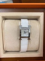 Hermes H 女裝錶 數字鑽 白錶帶 配貨