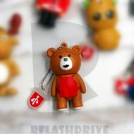 Silicone Personalized Teddy Bear Thumb Drive Pen Hard Drive USB 2.0 Data Storage Flash Drive 1GB 2GB