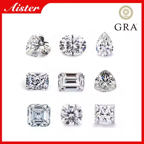 D Color Moissanite Stone Round / Oval / Pear / Radiant / Emerald / Heart / Princess / Cushion / Assc