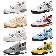 Kasut bola keranjang AJ4 terlaris: Black Cat Men's Paris Black Red Electric Mother Yellow White Ceme