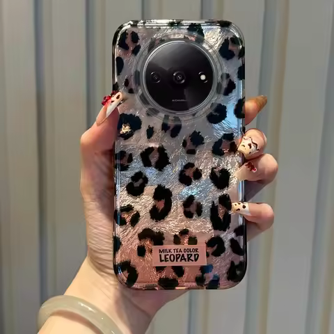 Gradient Leopard Print Girls Phone Case For Xiaomi Redmi 15C 14C 13C Note 15 14 13 12 11 10 9 8 Pro 