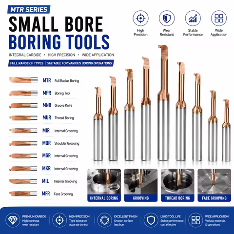 1pc MTR MNR MIR MGR MUR MPR MFR MQR MKR Full Range of Small Bore Boring Tools Integral Carbide Inter