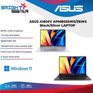 ASUS Vivobook A1605V-APMB035WS/APMB036WS (Intel C5-120U/16GB DDR4/512GB NVME/INTEL UHD) Cool Silver 