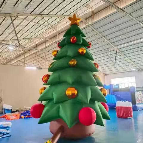 Custom Giant Inflatable Christmas Tree Decor, Waterproof Oxford Xmas Star Ball Inflatable Yard Plaza