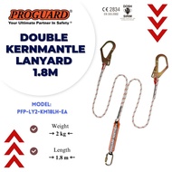 1.8m Double Kernmantle Y Lanyard with Energy Absorber and Large Hook Body Harness PFP-LY2-KM18LH-EA 