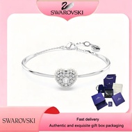 SWAROVSKI New S925 Sterling Silver White diamond Hyperbola Heart bangle The best gifts for your girl
