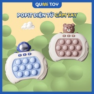 Pop It Electronic Button Toy for Children English Brown Bear Astronaut 999 Levels Birthday Gift
