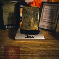 ZIPPO GOLD TEXTURE FLOWER ARMOR BRADFORD.PA ORIGINAL USA