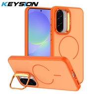 KEYSION Matte Skin Feel Lens Stand Phone Case for Magsafe for Samsung A56 5G A36 5G Magnetic Shockpr