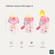 Kidztime Antibacterial Mini Sipper Kids Straw Water Bottle 380ml/12.8oz MicroSHIELD+ BPA-Free & FDA 