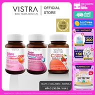 [ Gluta + Collagen + Vit C Set 3 ขวด ] VISTRA Gluta Complex 1000 Plus Red Orange Extract ( 30 เม็ด )