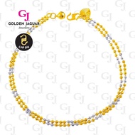 GJ Jewellery Emas Korea Emas Bangkok Fashion 2.5 Bebola Double Mix Anklet   24K Gold Plated