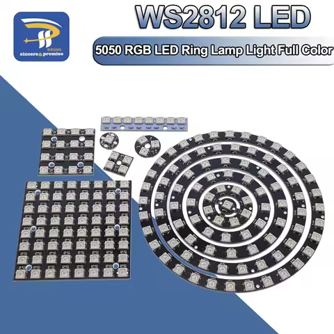 5V 1Bit 3 4Bit 7 8Bit 9 12Bit 16Bit 24Bit 32Bit 64 Bits WS2812 5050 RGB LED Ring Lamp Light + Integr