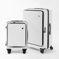 20+24吋可擴充加大-前開式行李箱/登機箱-月牙白組