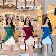 7days Clothing-KiKi Top Off-Shoulder With Jellyfish Ruffles