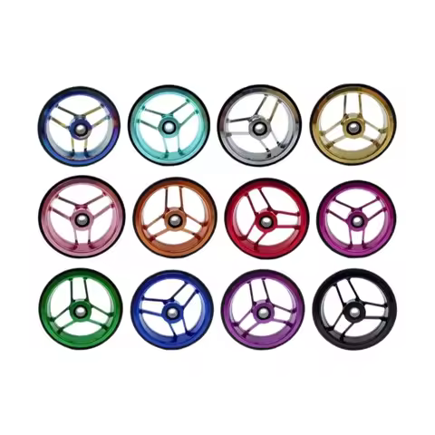 Litepro Dual Bearing Easy Wheels for Brompton Birdy, Hollow Double Bearing Wide Aluminum Push Wheels