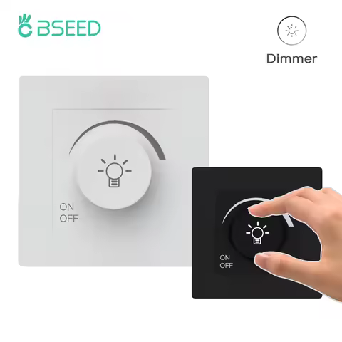 BSEED Normal Light Dimmer Switch Rotary Knob Dimmer Switch Adjustable Brightness Controller Plastic 