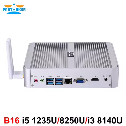 Fanless Mini PC Intel Core i5 1235U 12th Gen 10 Cores CPU Powerful Mini Desktop Computer 4096x2304 H
