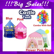 **COMBO SET WITH 100PCS PLAYBALL** Baby Kids Foldable Castle Tent Playhouse Toys Gifts Cubby House C