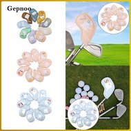 Gepnoo Set of 9 Golf Iron Headgear, Golf Club Headgear 4, 5, 6, 7, 8, 9, A, S, P, Protective Gift fo