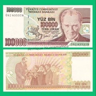 TURKEY 100000 LIRA 1970/97 UNC BIG SIZE 1 LEMBAR UANG TURKI LAMA