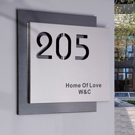 Custom made Stainless Steel House Plate Address Nombor Rumah Tanda Rumah Modern Metal 3D Boxed House