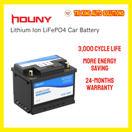 HOUNY 12.8V 60Ah Lithium Car Battery | DIN60 LN2 | 700CCA | LiFePO4 | Lightweight | Long Life | For 