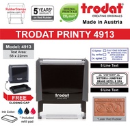 SAME DAY POSTAGE | RUBBER STAMPS TRODAT 4913 SELF INKING STAMP 58x22mm | CUSTOMIZED TEXT OR LOGO