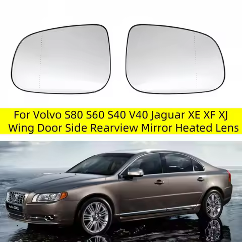 For Volvo S80 S60 S40 V40 Jaguar XE XF XJ Wing Door Side Rearview Mirror Heated Lens Warning Heating
