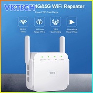 [Vktech] 1200Mbps Repeater 4-Antenna 2.4GHz 5.8GHz WiFi Range Extender WiFi Amplifier Signal Enhancer Wireless AP Access Point EU Plug