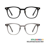 [RECLOW] Reclow B263 Gray/ Black/ Brown/ Cyrystal eyeglass frames - Reclow unisex glasses