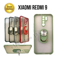 CASE XIAOMI REDMI 9 MY CHOICE KAMERA PROTECTION + RING STAND BRACKET MATTE TRANSPARAN SLIM FUZE SHOC