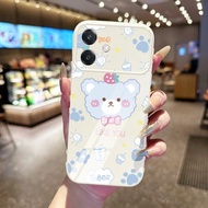 Casing hp for OPPO A3 4G A3 5G A3X 4G A3X 5G Case Little Bear Claw Footprint Whitebiru Doff Cesing 3