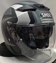 ShOEI半罩3/4罩四分之三安全帽黑灰半盔機車頭盔內墨片雙鏡片J-CRUISE二代男女夏四季通用摩托通風透氣輕量踏板帽-代購