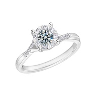 0.5ct Moissanite Halo Ring Twist Band Wedding Jewelry