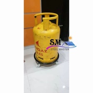 High Quality Heavy Duty 4 Wheel Iron Gas Tank Roller/Metal Gas Stand/Gas Tank Trolley/Roda Tong Gas/