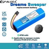 PALO Battery 14.4V 6700mAh Sweeper Li-ion Battery For Dreame F9 D9 D10 L10 RLS5