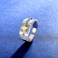 6.5mm Moissanite Business Rings For Men 100% 925 Sterling Silver 1ct High Carbon Diamond Imported Ye