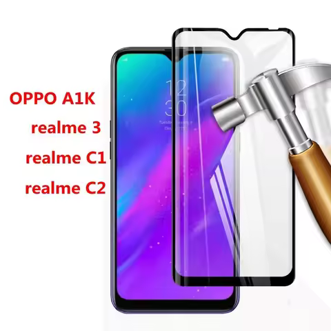 2PCS 3D Full Glue Tempered Glass For Oppo A1K Oppo Realme 3 Full Screen Cover Screen Protector Film 