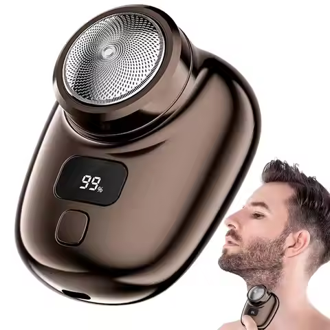 Mini Electric Shaver Face Beard Shaver Digital Display Beard Trimmer USB Charging Men's Beard Trimme